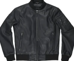 Pando Moto Falcon Motorjas Leather Aviator Black><noscript><img width=