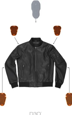 Pando Moto Falcon Motorjas Leather Aviator Black><noscript><img width=