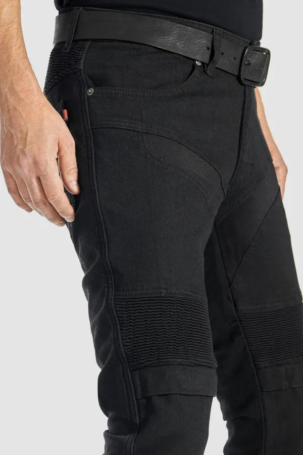 Pando Moto Karldo Slim Motorjeans Black> Motorjeans