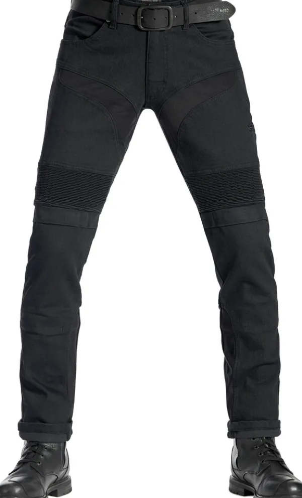 Pando Moto Karldo Slim Motorjeans Black> Motorjeans