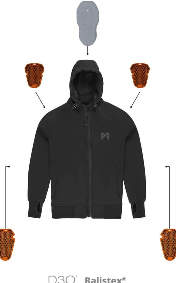 Pando Moto Phantom-Moto-Hoodie Motorhoodie Black> Motorhoodies|Motorjassen