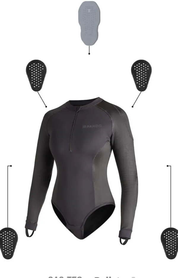 Pando Moto Shell Women 02 Armored Motorcycle Baselayer / body Black> Protectievesten En Onderkleding