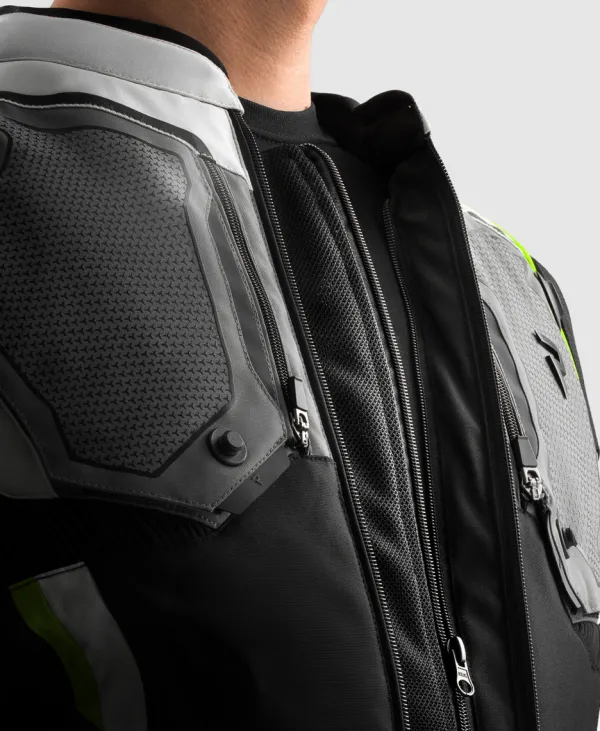 Rebelhorn Borg 2 Motorjas Black/Grey/Fluo Yellow> Motorjassen