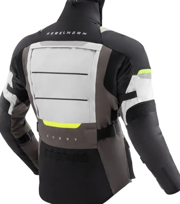 Rebelhorn Cubby 5 Motorjas Black/Grey/Fluo Yellow> Motorjassen