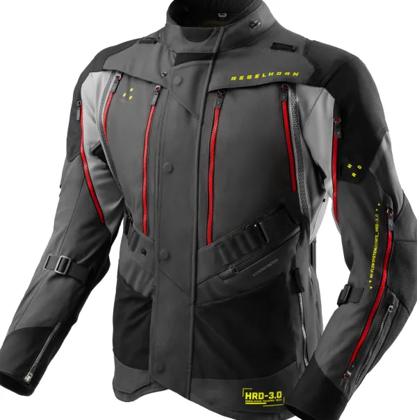 Rebelhorn Hardy 3.0 Motorjas Anthracite/Grey/Yellow> Motorjassen