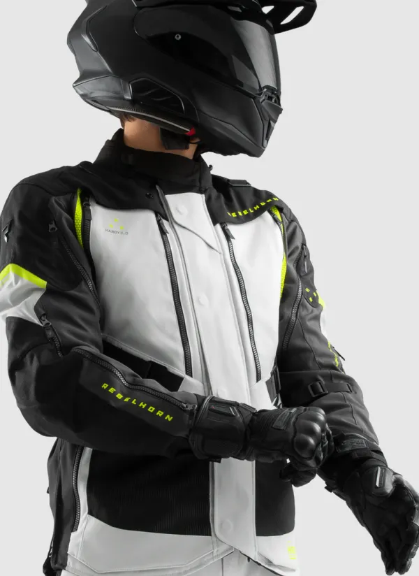 Rebelhorn Hardy 3.0 Motorjas Black/Grey/Fluo Yellow> Motorjassen