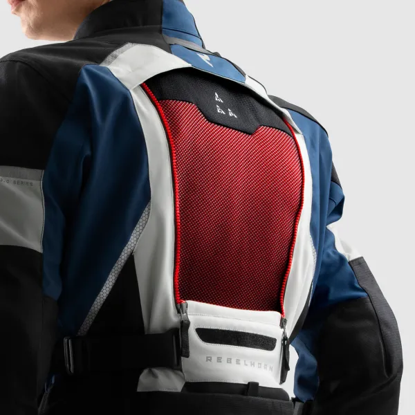 Rebelhorn Hardy 3.0 Motorjas Blue/Grey/Red> Motorjassen