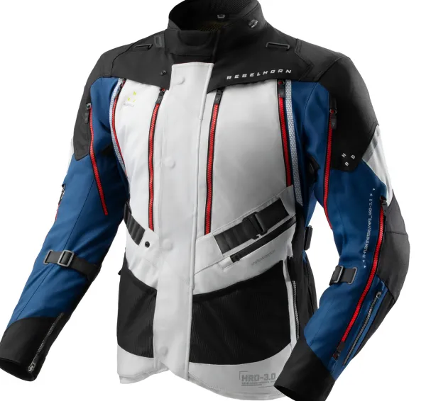 Rebelhorn Hardy 3.0 Motorjas Blue/Grey/Red> Motorjassen