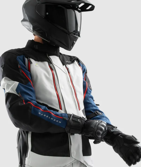 Rebelhorn Hardy 3.0 Motorjas Blue/Grey/Red> Motorjassen