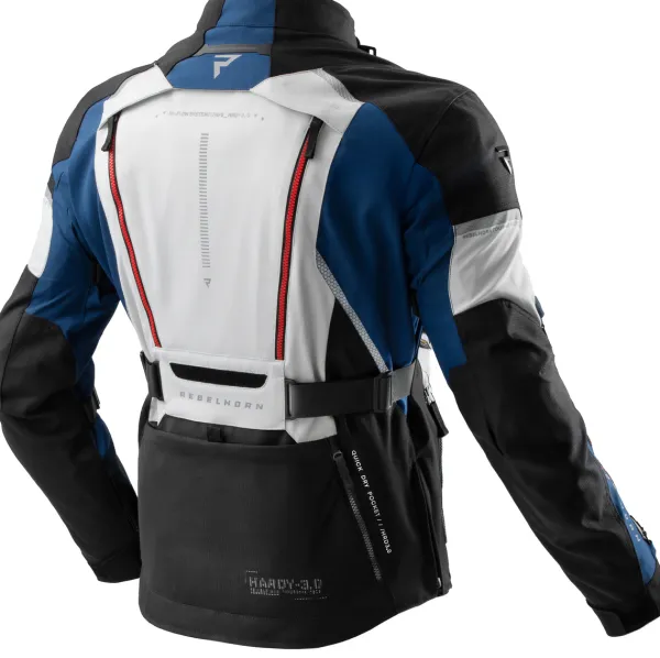 Rebelhorn Hardy 3.0 Motorjas Blue/Grey/Red> Motorjassen