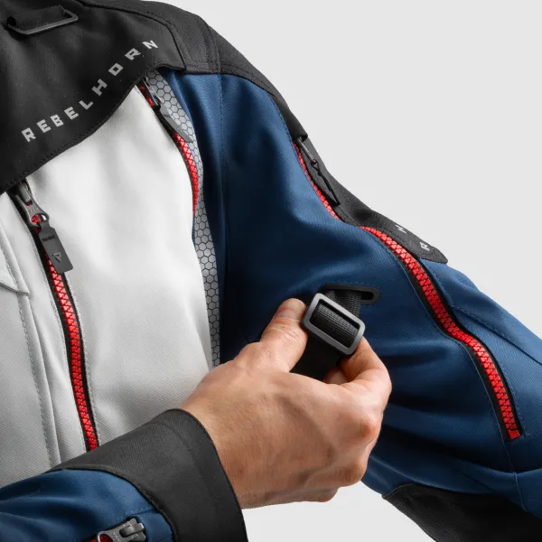 Rebelhorn Hardy 3.0 Motorjas Blue/Grey/Red> Motorjassen