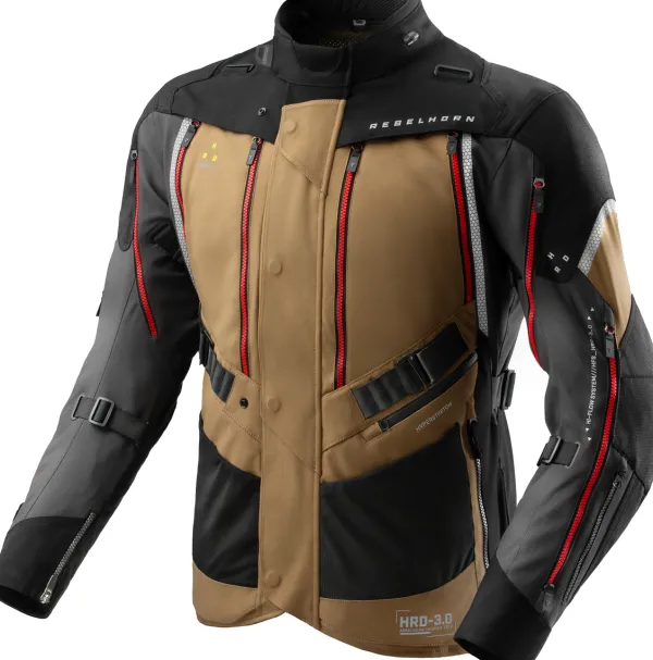 Rebelhorn Hardy 3.0 Motorjas Desert/Grey/Red> Motorjassen