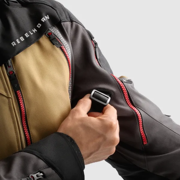 Rebelhorn Hardy 3.0 Motorjas Desert/Grey/Red> Motorjassen