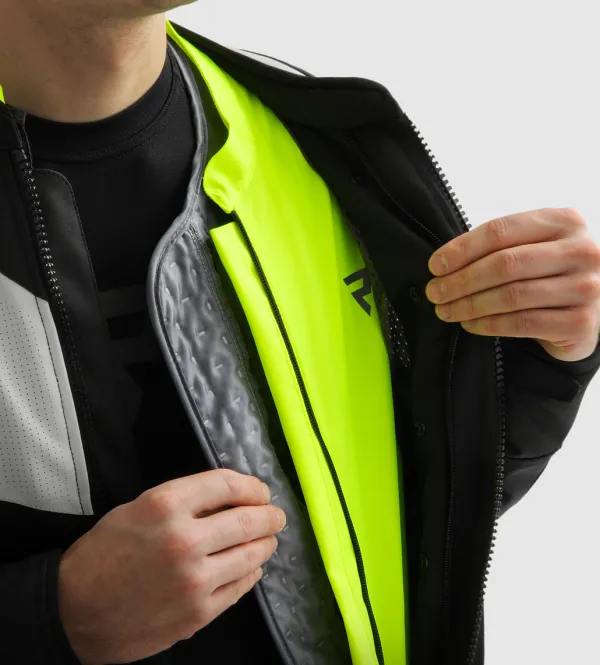 Rebelhorn Hiflow 5 Motorjas Black/Grey/Fluo Yellow> Motorjassen