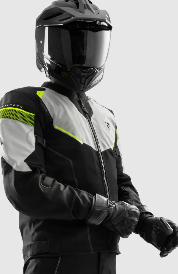 Rebelhorn Hiflow 5 Motorjas Black/Grey/Fluo Yellow> Motorjassen