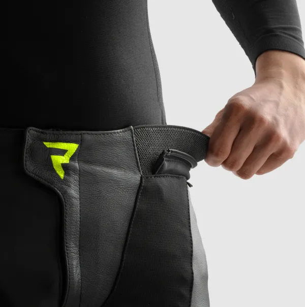 Rebelhorn Inferno Motorbroek Black/White/Fluo Yellow> Motorbroeken