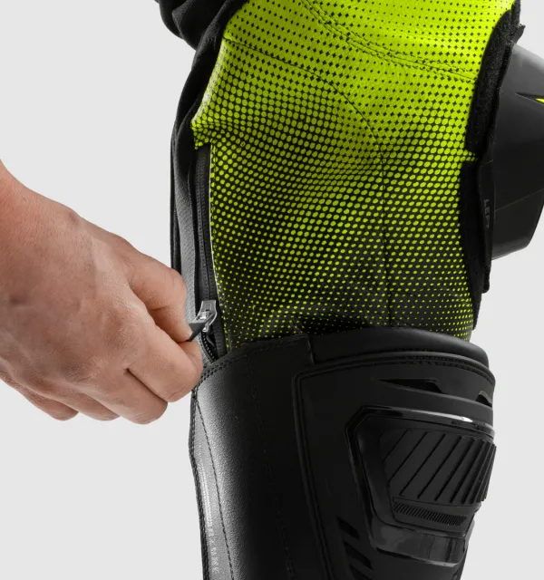 Rebelhorn Inferno Motorbroek Black/White/Fluo Yellow> Motorbroeken