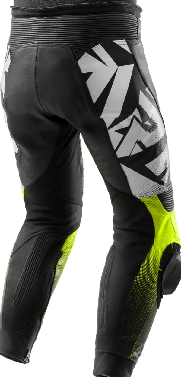 Rebelhorn Inferno Motorbroek Black/White/Fluo Yellow> Motorbroeken