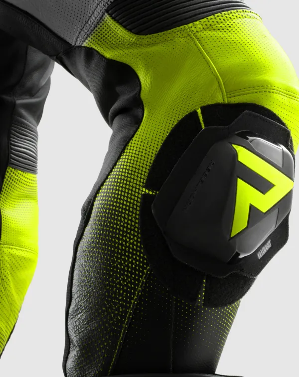 Rebelhorn Inferno Motorbroek Black/White/Fluo Yellow> Motorbroeken