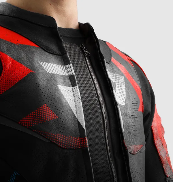 Rebelhorn Inferno Motorjas Black/Blue/White/Red> Motorjassen