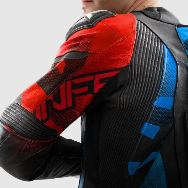 Rebelhorn Inferno Motorjas Black/Blue/White/Red> Motorjassen