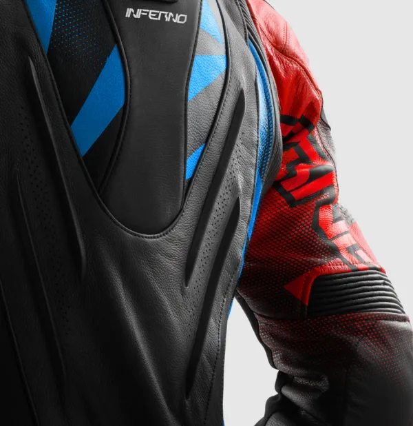 Rebelhorn Inferno Motorjas Black/Blue/White/Red> Motorjassen