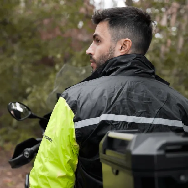 Rebelhorn Rain Two-Piece Waterproof Suit Black/Fluo Yellow> Regenkleding