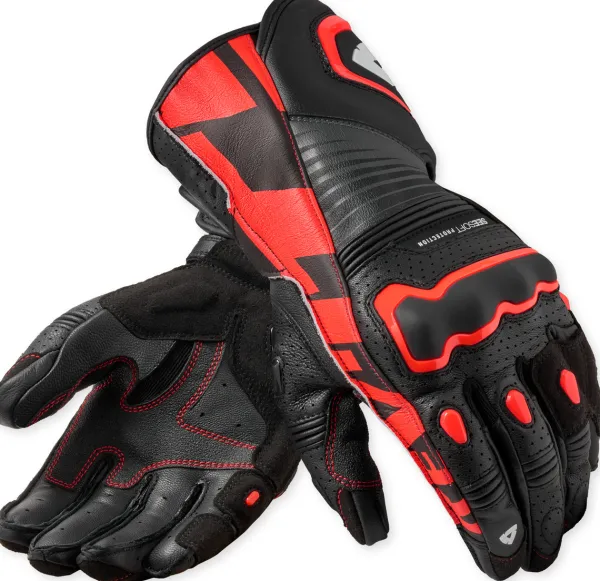 REV'IT Argon 3 Gloves Black/Neon Red> Motorhandschoenen
