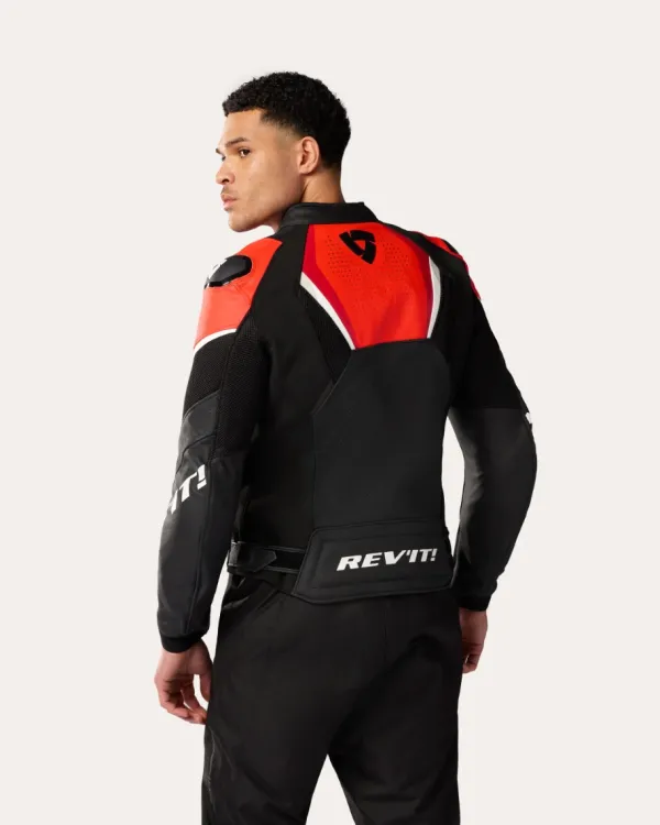 REV'IT Automate Motorjas Black/Neon Red> Motorjassen