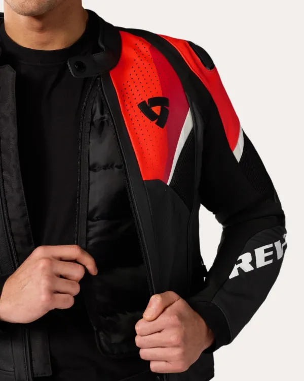 REV'IT Automate Motorjas Black/Neon Red> Motorjassen