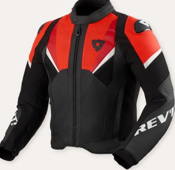 REV'IT Automate Motorjas Black/Neon Red> Motorjassen
