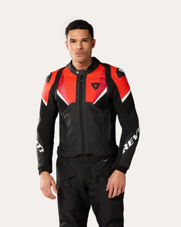 REV'IT Automate Motorjas Black/Neon Red> Motorjassen