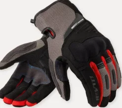 REV'IT Cavern Gloves Grey/Red> Motorhandschoenen