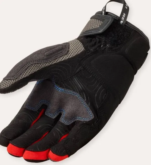 REV'IT Cavern Gloves Grey/Red> Motorhandschoenen