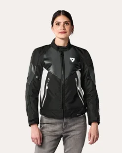 REV'IT Control Air H2O Ladies Motorjas Black/White><noscript><img width=