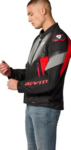 REV'IT Control H2O Motorjas Black/Red> Motorjassen