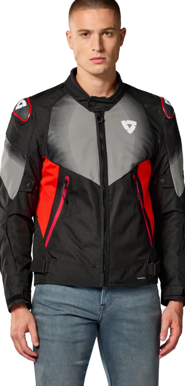 REV'IT Control H2O Motorjas Black/Red> Motorjassen