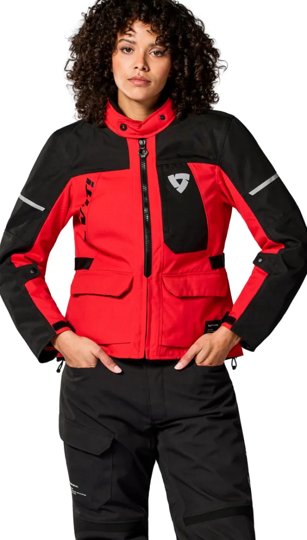 REV'IT Convergent H2O Ladies Motorjas Red/Black> Motorjassen