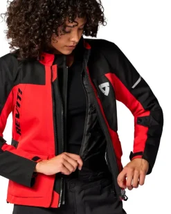 REV'IT Convergent H2O Ladies Motorjas Red/Black><noscript><img width=