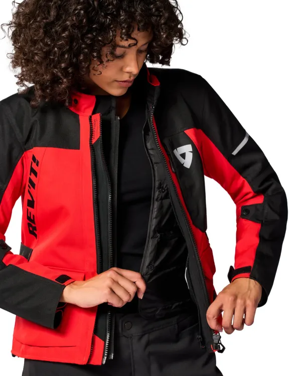 REV'IT Convergent H2O Ladies Motorjas Red/Black> Motorjassen