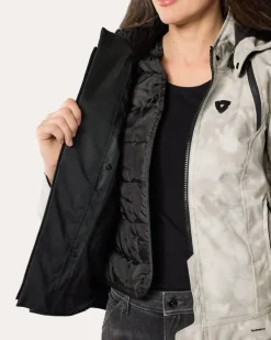 REV'IT Flare 3 H2O Ladies Motorjas Camo Grey/White><noscript><img width=