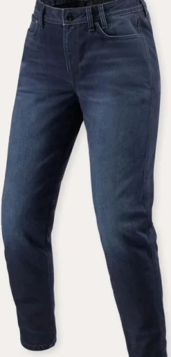 REV'IT Harper Tapered Ladies Motorjeans Dark Blue Used> Motorjeans