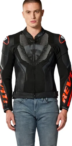 REV'IT Hyperspeed 3 Air Motorjas Black/Neon Red><noscript><img width=