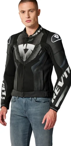 REV'IT Hyperspeed 3 Air Motorjas Black/White><noscript><img width=
