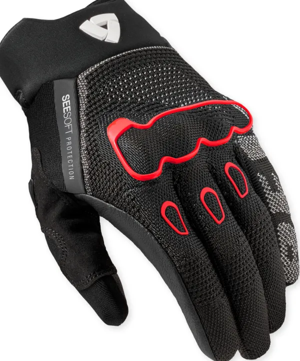 REV'IT Hyperspeed 3 Gloves Black/Neon Red> Motorhandschoenen