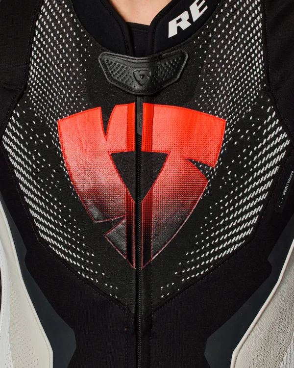 REV'IT Hyperspeed 3 One Piece Light Grey/Neon Red> Motorpakken