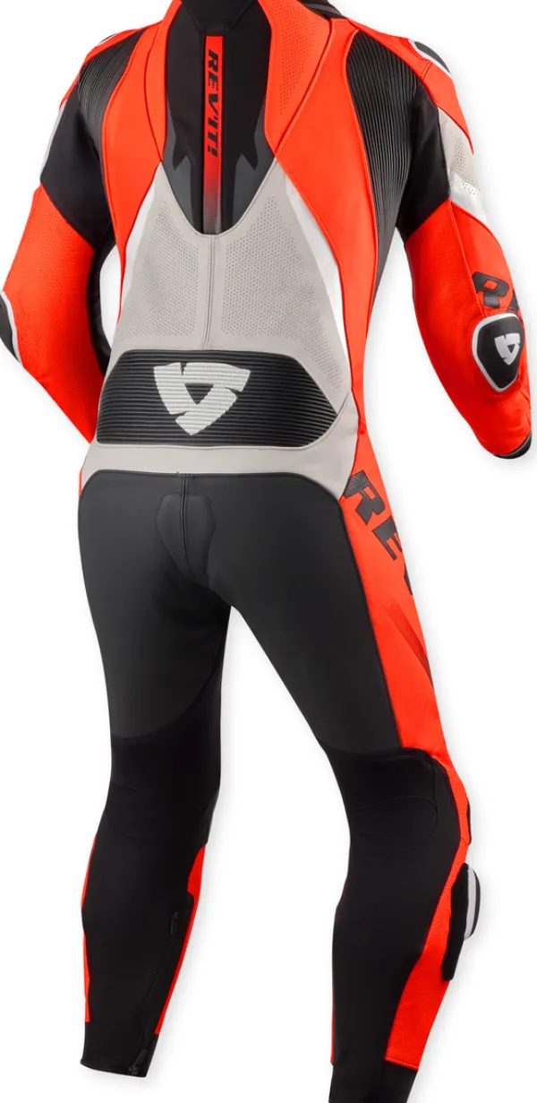 REV'IT Hyperspeed 3 One Piece Light Grey/Neon Red> Motorpakken