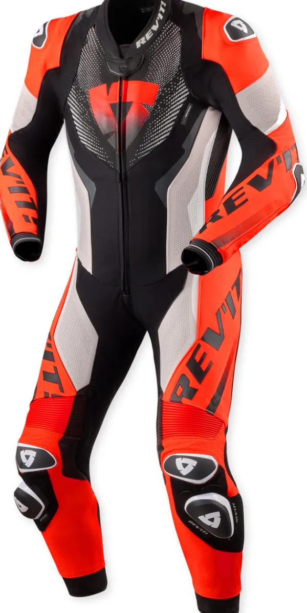 REV'IT Hyperspeed 3 One Piece Light Grey/Neon Red> Motorpakken