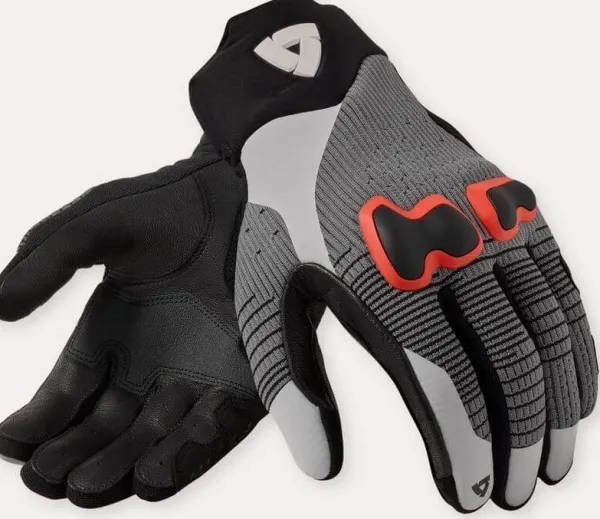 REV'IT Kinetic 2 Gloves Grey/Red> Motorhandschoenen