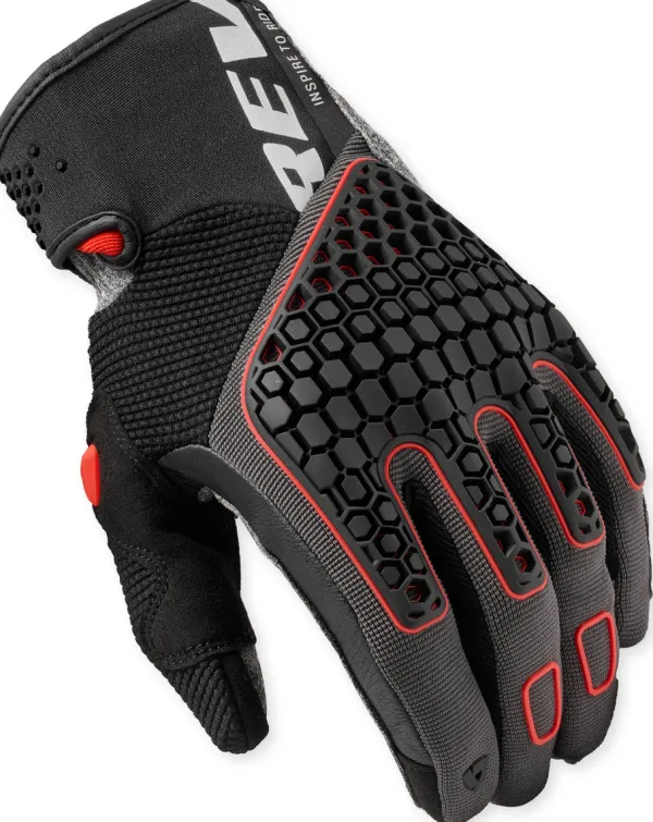 REV'IT Mangrove 2 Gloves Grey/Red> Motorhandschoenen